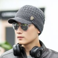 Caps Visor Hat Men Knitted Wool Winter Hats With Visor Cap Mens New Arrival