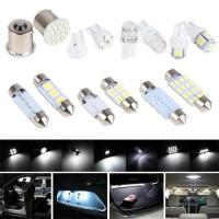 [ANYA Auto Parts] ชุดหลอดไฟไฟท้ายทรังก์สำหรับอ่านโคมไฟป้ายทะเบียน LED สำหรับภายในรถยนต์ W5W T10 12V 14ชิ้น