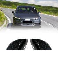 Car Forged Carbon Pattern Side Wing Mirror Cover with Blind Spot Hole For-Audi A3 S3 8V 2015-2019