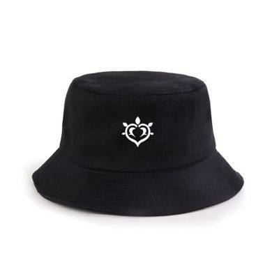 อะนิเมะเกม Genshin ผลกระทบวิสัยทัศน์ตาของพระเจ้าเจ็ดองค์ประกอบพิมพ์ผ้าฝ้ายแท้ถังหมวก U Nisex อาทิตย์หมวกหมวกเบสบอล