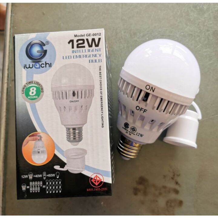 หลอดไฟฉุกเฉิน หลอดไฟแอลอีดี LED EMERGENCY BULB IWACHI 12W GE0012