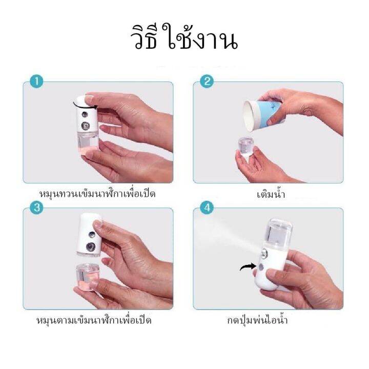 แถมสติ๊กเกอร์น่ารัก-เครื่องพ่นไอน้ำ-แบบพกพา-เครื่องพ่นไอน้ำนาโน-เครื่องพ่นสเปรย์ความชื้น