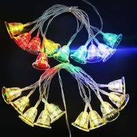 Christmas Bell Pendant Decorative Lights String Indoor And Outdoor Lawn Layout Decoration Color Battery Box Small Bell Lights