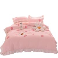 Factory direct supply home textile duvet cover set blue pink white bedding set home ho all season quilt