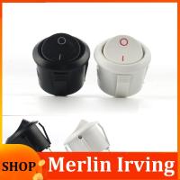 2/5pcs Black White 2PIN ON/OFF Round Rocker Toggle Power Button Switch 6A/250VAC 10A 125V AC cap with Plastic Push