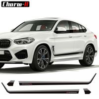 2pcs Black-Grey Performance Side Stripes Body Decal Skirt Stickers for BMW X4 G02 2018-Present Accessories