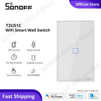 SONOFF TX T2 US WiFi Wall Touch Switch 1/2/3 Gang Smart Wall Switch สวิตช์ไฟไร้สายเสียง/APP/RF ควบคุมสนับสนุนตารางเวลา, ต้องการ Neutral Wire