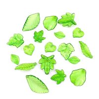 Green Transparent Leaf Beads Acrylic Pendant Loose Bead For DIY Jewelry Making Accessories Handmade Earring Necklace Bracelet