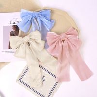 Elegant Bow Ribbon Hair Clip Fashion Simple Solid Spring Winter Hair Clip Pins Retro Headband Clips For Girls Hair Accessories