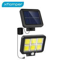 xflamper 160LED Solar Light Outdoor Motion Sensor 3 Lighting Mode IP65 Waterproof 120 Bright COB Wired Flood Lights