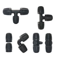 20mm PE Pipe Barb Connecters Tee Elbow End Plug Fitting ​5/8 to 1/2 to 1/4 Reduced Pipe Coupling With Lock Nut