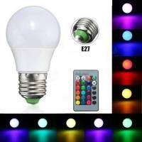 LED Colorful Lamp หลอดLED 2 in 1 แสงขาว+ RGB เปลี่ยนสี / หรี่แสงได้ 16เฉด รีโมทควบคุมระยะไกล