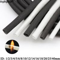 1/5M ID 1mm ~ 40 mm Braided Fiberglass Sleeve 600 Deg.C High Temperature Chemical Glass Fiber Tube Fiberglass Sleeving Electrical Circuitry Parts