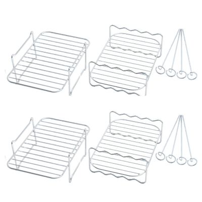 2X Air Fryer Rack for Dual Basket,Air Fryer Multi-Layer Rack,for Ninja Foodi DZ201 DZ40 Double Basket Air Fryer