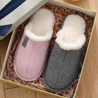 Winter Women Slippers Plush Warm Home Cotton Shoes Uni House Slippers Slip On Flats Big Size Lady Indoor Plush Slippers