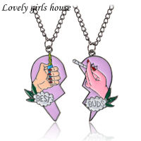 【♡Lovely girls house♡】สร้อยคอคู่รักที่ดีที่สุดสำหรับผู้ชายผู้หญิง,สร้อยคอจี้รูปหัวใจรุ่น2ชิ้น/เซ็ตของขวัญเครื่องประดับ