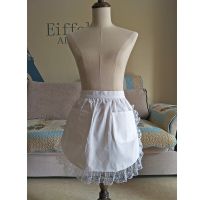 White Half Waist Bistro Restaurant Lace Ruffle Apron Women Kitchen Avental de Cozinha Divertido Tablier Cuisine Pinafore Apron Aprons