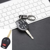 4 Buttons Carbon ABS Car Key Case Cover Fob for Nissan Altima Maxima Sentra Versa Key Cases Keyboard Cover Auto Accessories Key Chains