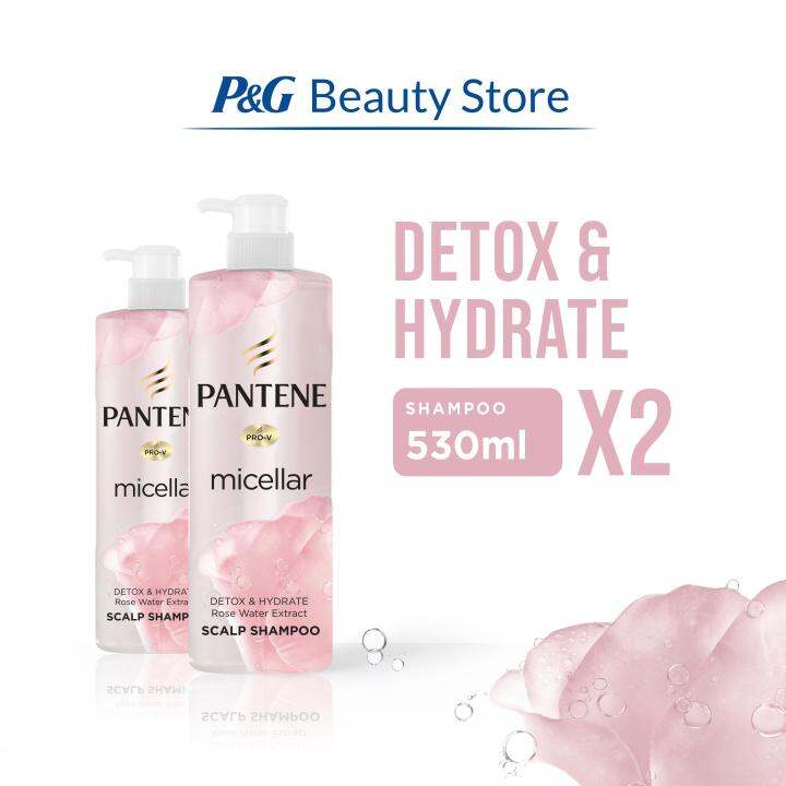 Pantene Detox And Hydrate Micellar Rosewater Shampoo Duo 530ml Lazada Ph