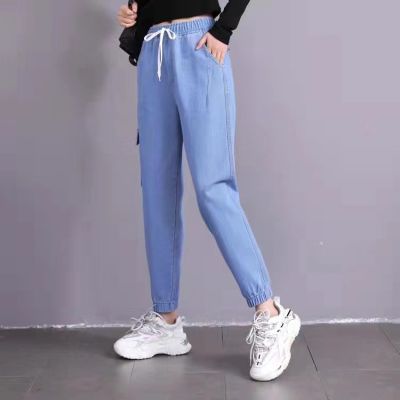 💥ลดพิเศษ💥MINGDENG k9n90#Jeans กางเกงยีนส์ผู้หญิงทรงหลวมเอวสูงผ้าเดรปกางเกงขากว้างสุภาพสตรีฤดูใบไม้ร่วง 2022 ใหม่กางเกงขากว้างสบาย ๆมีเก็บปลายทาง COD