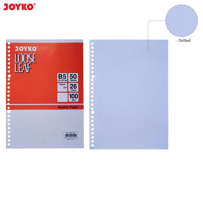 Isi Binder / Loose Leaf B5 50 Lbr Dotted / Tipe Titik Titik Joyko 100g