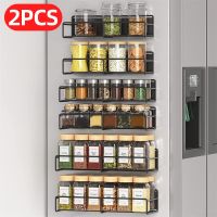 hotx【DT】 Fridge Shelf Spice Holder Magnetic Paper Organizer Storage Rack Accessories