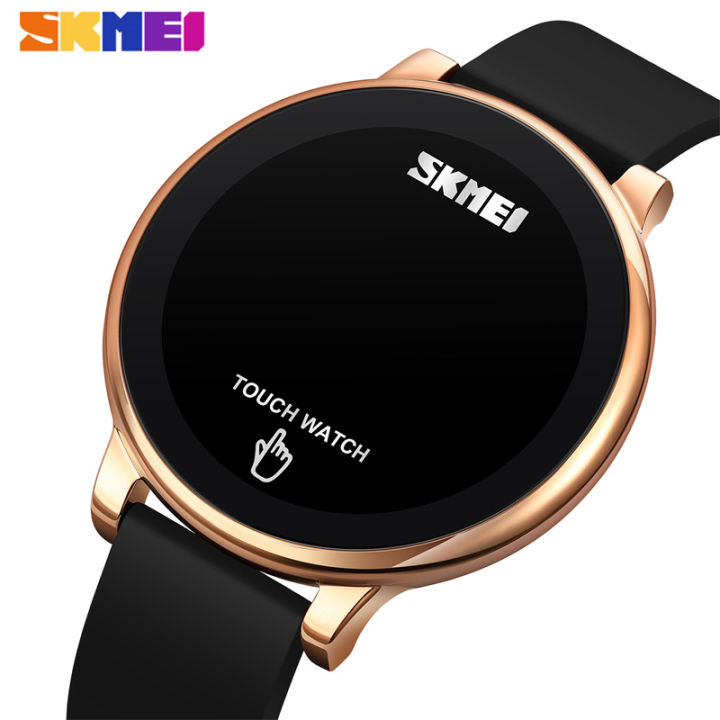 นาฬิกาข้อมือ-skmei-แนวสปอร์ตสำหรับผู้ชาย-นาฬิกาดิจิตอลไฟ-led-ระบบสัมผัสสำหรับแสดงเวลาแบบกำไลข้อมืออิเล็กทรอนิกส์สายซิลิโคนนาฬิกาแสดงวันที่กันน้ำ