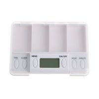 Pills Reminder Medicine Alarm Timer Electronic Box Case Organizer 4 Grids