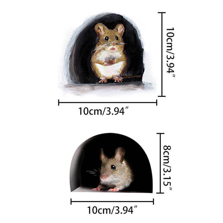 microgood-5ชิ้น-เซ็ตสติ๊กเกอร์ติดผนังน่ารักและตลกแบบ3d-ผลที่ถอดออกได้สร้างสรรค์-diy-ตกแต่งสมจริงการ์ตูนหลุมเมาส์รูปลอกบ้านตกแต่งห้องครัวสำหรับห้องนั่งเล่นสติ๊กเกอร์ติดผนังน่ารัก