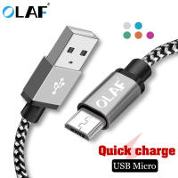 สายไมโคร USB Olaf 1เมตร2เมตร3M ไนลอนเชื่อมต่อที่ชาร์จไฟรวดเร็ว USB ซิงค์ข้อมูลโทรศัพท์มือถือสายสายสำหรับซัมซุงที่ชาร์จแอนดรอยด์