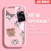 เคส JIUMOO สำหรับ VIVO Y16 Y35 5G Y56 5G เคส Y02s หมีน้อยน่ารักการ์ตูนและกระต่ายน้อย Softcase น่ารักกรอบเคสใส่ Tpu เคสกันกระแทกกล้อง