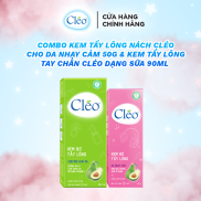 Combo kem tẩy lông toàn thân chiết xuất bơ cho da nhạy cảm Cleo