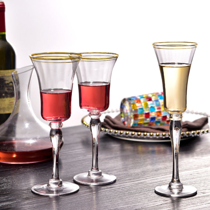 ชุดถ้วยถ้วยไวน์แชมเปญพนมเปญเท้าสูงพนมเปญแก้วไวน์แดงยุโรปชุดอาหารตะวันตกแก้วไวน์แดง-nmckdl