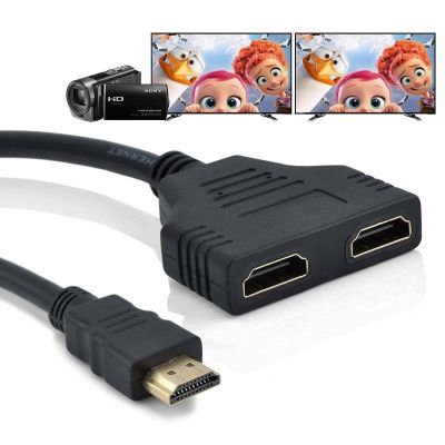 【CW】 1080P Splitter Cable Male To Female Converter 1 Input 2 Output port Adapter For Games Videos Multimedia Device