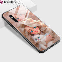 Jizetin เคสใส่โทรศัพท์กระจกกันกระแทกสำหรับ Vivo V11i V15 V15 V17โปร V17 V19 V19 V19G 3D รอยยิ้มชุดเจ้าหญิงกระจกเทมเปอร์กรอบตัวเครื่อง