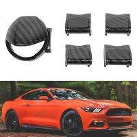 แผ่นเคสคลุมปุ่มควบคุมแผงหน้าปัดสำหรับ Ford Mustang Abs คาร์บอนไฟเบอร์