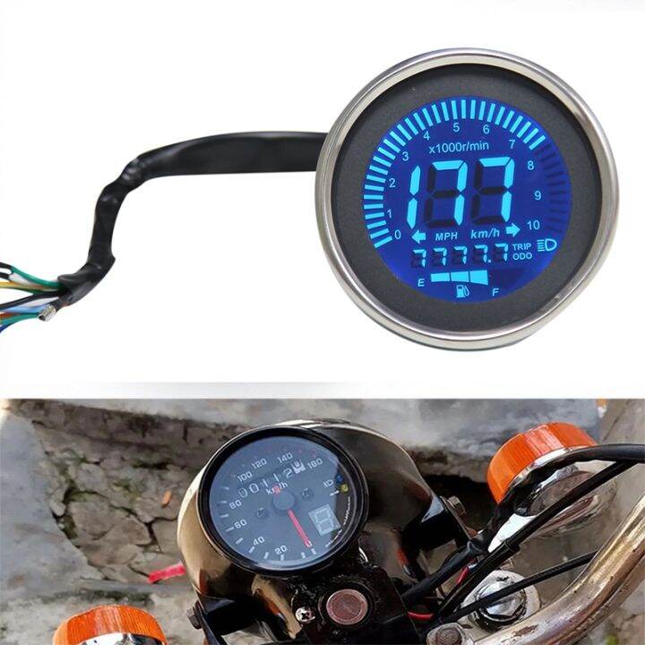 Universal Motorcycle Digital Speedometer Retro LCD Odometer Cafe Racer