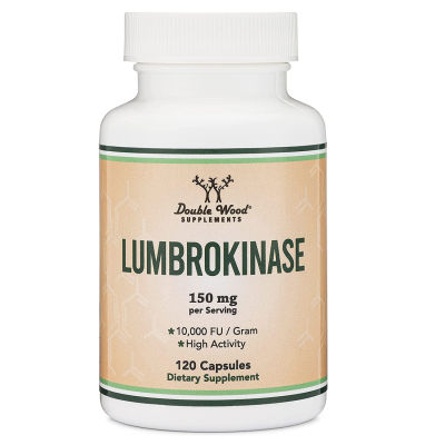 Double Wood Lumbrokinase Enzymes 150 mg 120 Capsules