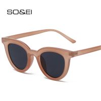 ┇ SO EI Retro Jelly Color Round Sunglasses Women Fashion Blue Pink Trending Shades UV400 Men Sun Glasses