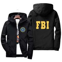 แจ็กเกอร์บอมเบอร์ผู้ชายของแท้,FBI สหรัฐอเมริกาโล่ FBI นักบินเสื้อแจ็คเก็ตนักบินทางอากาศของผู้ชายเสื้อเบสบอลรถจักรยานยนต์เสื้อเดินป่าแคมป์ปิ้งเสื้อกันลมบอมเบอ