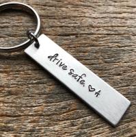 Drive Safe Stainless Steel Keychain Best Friend Keychain Key Ring