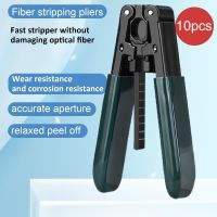 ﹊▽ 10 pcs /lot clamp Fiber Optic Stripper Tri-Hole FTTH Fiber stripping pliers FIber Wire stripper Freeshipping