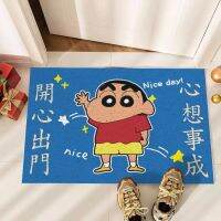 【Hot sales】 Crayon Shin-Chan พรมปูพื้นผ้าไหมลายการ์ตูนที่ใช้ในครัวเรือนพรมปูพื้นประตู การจัดส่งแบบชิ้นเดียว