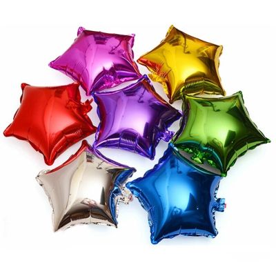 10pcs/Lot 10 Inch Five-pointed Star Foil Balloon Baby Shower Wedding Childrens Birthday Party Decorations Kids Balloons Globos Balloons