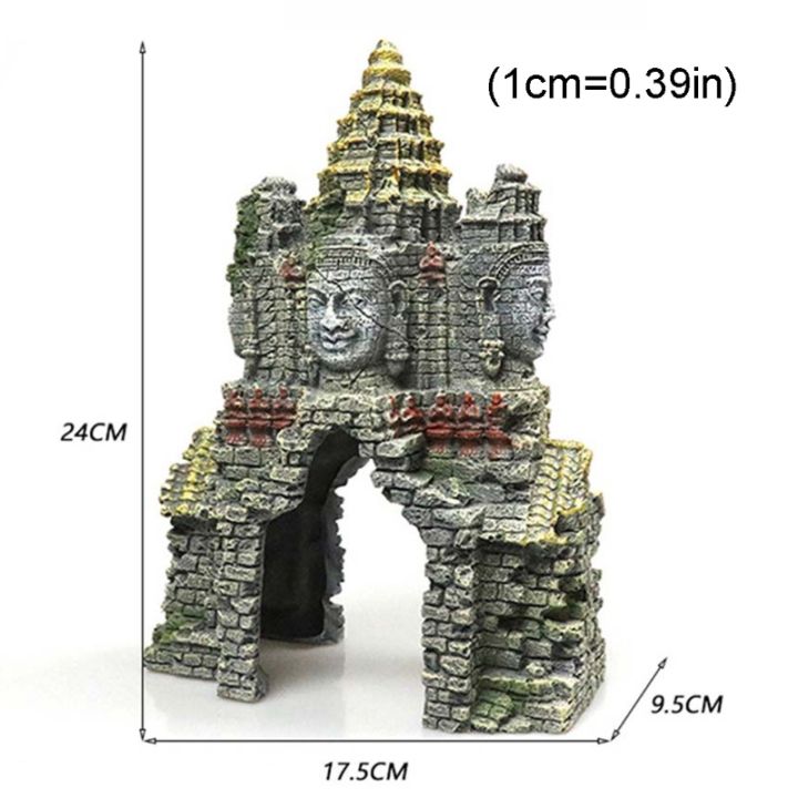 ร้านค้าผลิตภัณฑ์สัตว์เลี้ยงโลก-ของตกแต่งตู้ปลาเรซิ่นสำหรับรูปปั้นปลาเอราวันของตกแต่งตู้ปลาที่ซ่อนถ้ำหินสำหรับปลากุ้ง