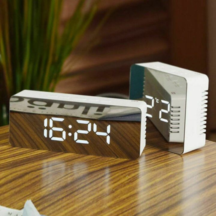 worth-buy-กระจก-led-หรี่เตือนนาฬิกาได้ปรับอุณหภูมินาฬิกาตกแต่งในบ้านดิจิทัลสำหรับเดินทางในห้องนอน