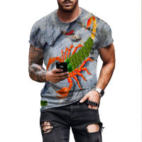 2023 newHot Selling Mens T-shirts Animal Scorpion 3D T Shirt Casual Tops Fashion O-neck Short Sleeve Streetwear Tee Drop Shipping Cloth