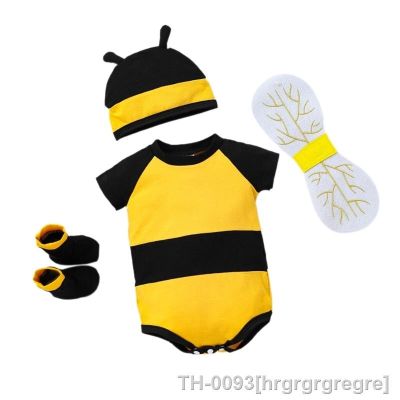 ▧۩ hrgrgrgregre Bebê fotografia bodysuit manga curta macacão chapéu photostudio adereços unisex abelha traje recém-nascido menino meninas chuveiro presente 066b