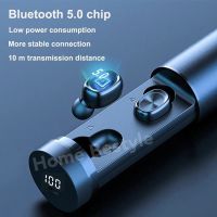 หูฟังบลูทูธไร้สาย พร้อมกล่องชาร์จ Bluetooth V5.0 ios Android หูฟังไร้สายมินิ สามารถใช้เป็น Power bank ได้ ชุดหูฟังไร้สายบลูทูธ กันน้ำ หูฟังเอียบัด