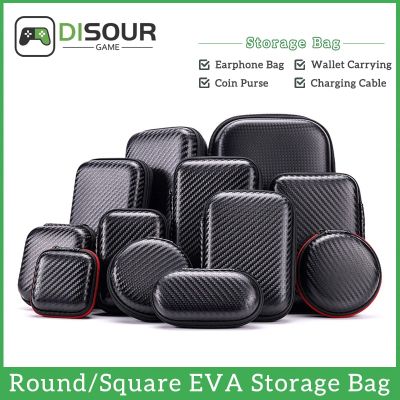 DISOUR High Quality EVA Mini Portable Headphone Bag Coin Purse Earphone USB Cable Case Storage Box Wallet Earphone Accessories Headphones Accessories